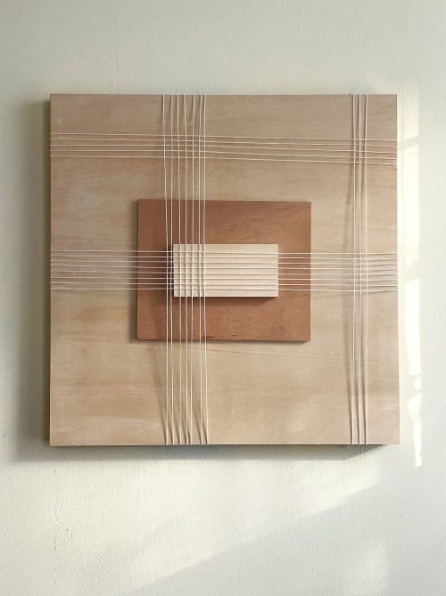 Minimalist Wood and Woven Fiber Wall Art - Medium | Tapestry in Wall Hangings by Cheyenne Concepcion