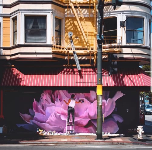 Floral Therapy | Street Murals by Nora Bruhn (Konorebi) | Chez Maman West in San Francisco