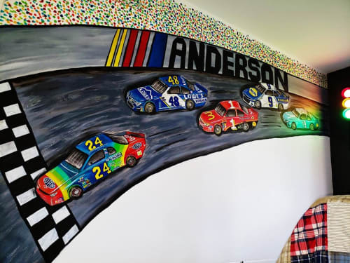 Nascar Wall - Interior Mural | Murals by Earth & Ether Art