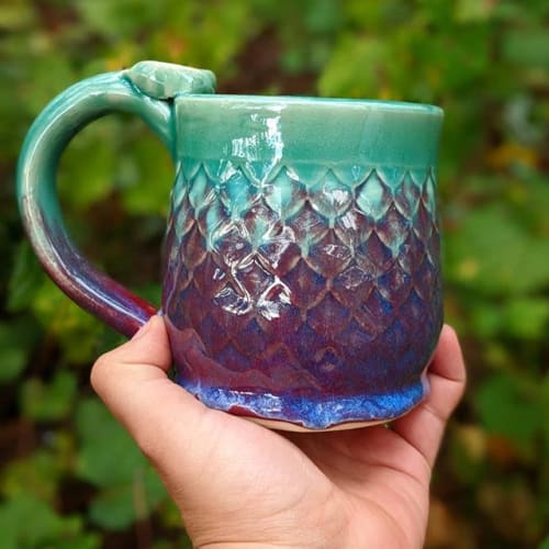Mermaid/Dragon Scale Mug | Cups by Anayansi Artworks