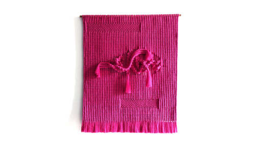 Neon Pink Macrame | Macrame Wall Hanging by Fiber Motel by Janet Jane