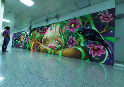 Oliveiros Junior | Murals by Utopia artist | Aeroporto Lisboa in Lisbon
