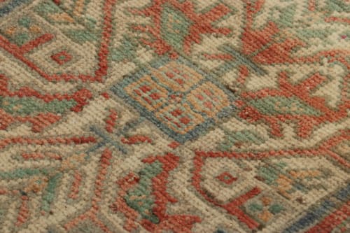 Vintage Turkish Rug in Pink & Cream with Colorful Floral | Rugs by Rug a