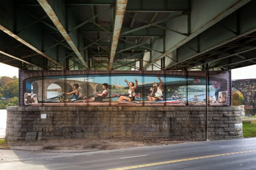 Philadelphia Rowing | Murals by Jonathan Laidacker | Girard Bridge in Philadelphia