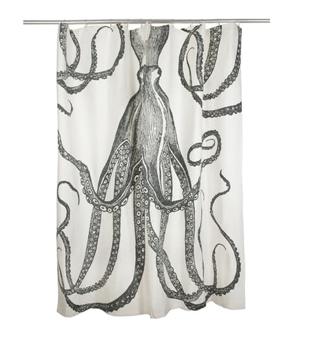 72" Octopus Shower Curtain | Curtains & Drapes by Thomas Paul