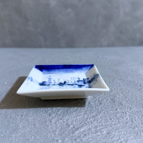 Small Square Plate | blue-and-white Dish | Mamezara | Ceramic Plates by Hideyo