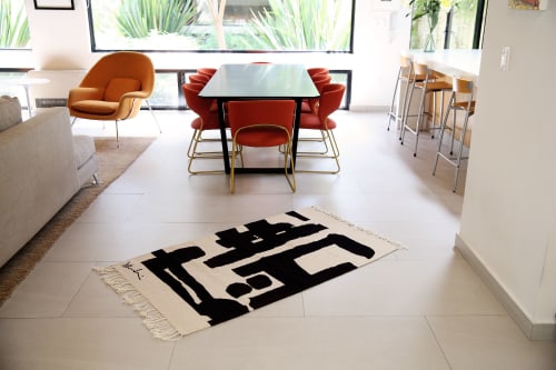 WHAT A HONEY | HANDWOVEN AREA RUG | US $1180 RETAIL | Rugs by BLACK LINE CRAZY | Designed by artist Mary van de Wiel