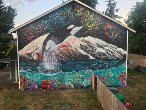Orca Mural | Murals by Max Ehrman (Eon75) | Olympia High School in Olympia