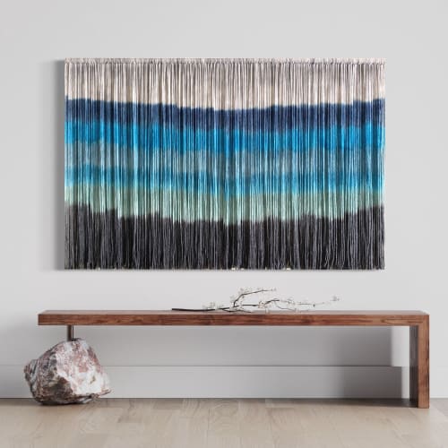 REEF Coastal Blue Textile Wall Hanging | Tapestry in Wall Hangings by Wallflowers Hanging Art