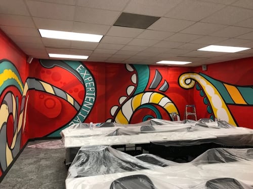 Indoor Mural | Murals by Mario E. Figueroa, Jr. (GONZO247) | Jack J. Valenti School of Communication in Houston