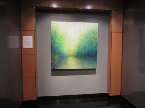Garden Light, oil on canvas, 48" x 48" | Paintings by Victoria Veedell | Union Bank in San Francisco