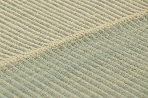 Rug & Kilim’s Contemporary Kilim with Textural  Blue White | Rugs by Rug and Kilim