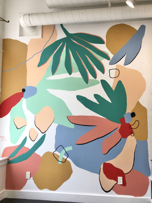 Botanical Mural | Street Murals by Fernanda Martinez - LA TINTA | Palm + Perkins in Berkeley