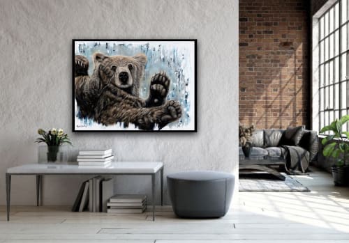 Joy bear - Original painting by Angela Bawden | Paintings by Angela Bawden Fine Art