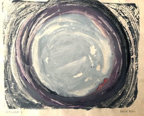 La Luna - Ink on Mulberry Paper | Paintings by KMOK Art