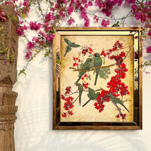 Handmade Bespoke Luxury Artwork from India “Sukh Shari Rupka | Wall Hangings by MagicSimSim