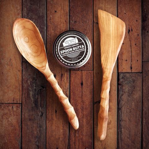 Chef Spoon, Wooden Spatula, and SpoonButta Combo Set | Utensils by Wild Cherry Spoon Co.
