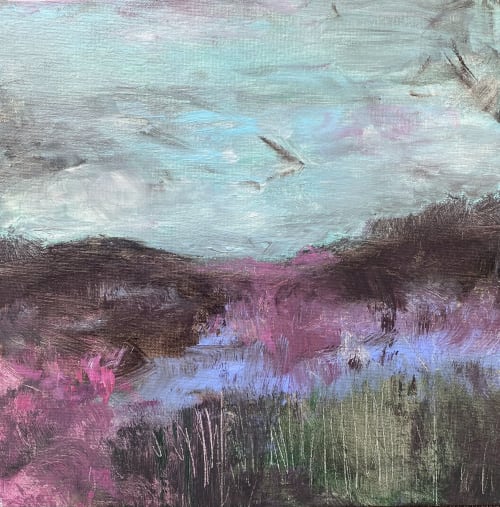 WINTER BECKONS abstract landscape painting | Oil And Acrylic Painting in Paintings by Rebecca Hutchins