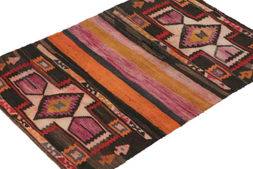 Vintage Persian Kilim in Polychromatic Geometric Patterns | Area Rug in Rugs by Rug and Kilim