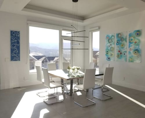 Seafoam Sculptural Drawing and a collaborative tritych | Sculptures by Carla Goldberg Studio Art