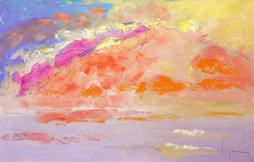 Effervescent Shimmering Sunrise Ocean Painting | Oil And Acrylic Painting in Paintings by Dorothy Fagan Fine Arts