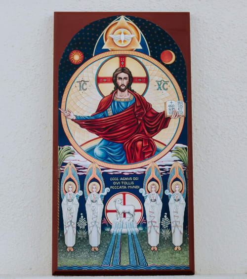 Christ Pantocrator - Print on Icon Board | Art & Wall Decor by Ruth and Geoff Stricklin (New Jerusalem Studios)
