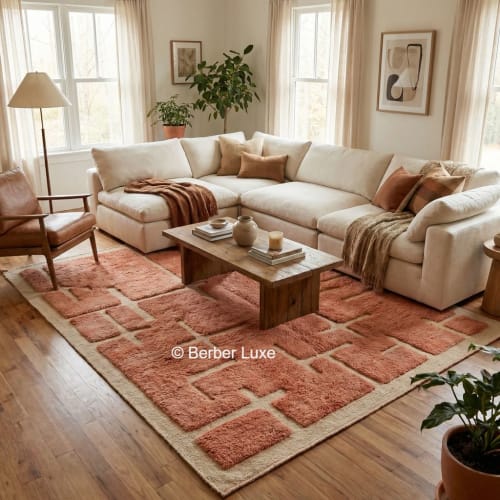 Wool Rug Handmade Area Rug, Moroccan Style Wool Carpet, | Rugs by Berber Luxe
