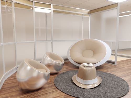 UFO Rocking Chair, PANAMA Coffee Table, METEORA Pouf | Chairs by Mavimatt | Venice Marco Polo Airport in Venezia