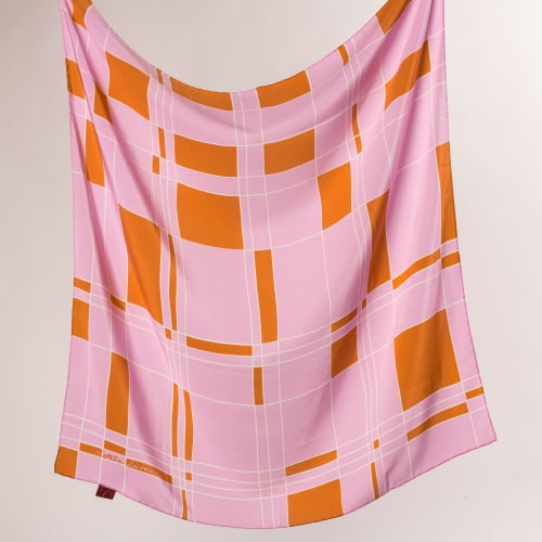 "Sara" screen-printed 100% silk scarve 50x50 cm | Apparel & Accessories by Natalia Lumbreras