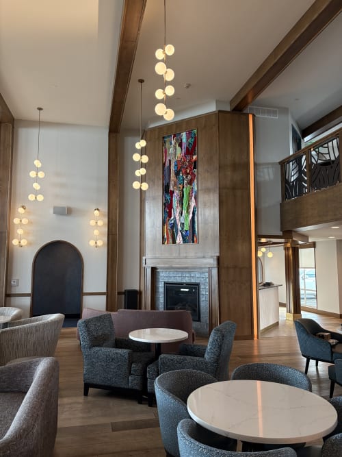 Allred Hotel Commission | Mixed Media by Leisa Rich | Allred Hotel in Newport