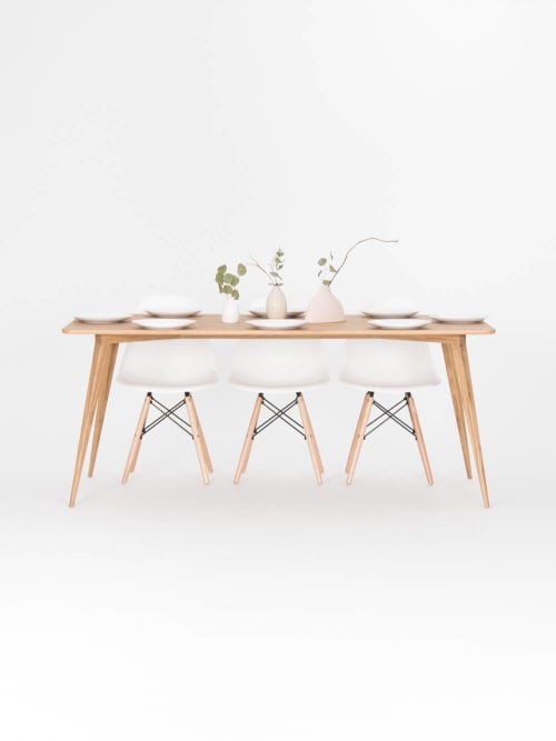 Dining table made of solid oak wood, mid century modern | Tables by Mo Woodwork | Stalowa Wola in Stalowa Wola