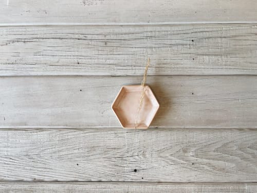 Hexagon Dish in Peach | Tableware by Bridget Dorr