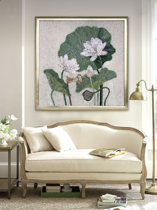 Lotus flowers mosaic artwork | Art & Wall Decor by Julia Gorbunova