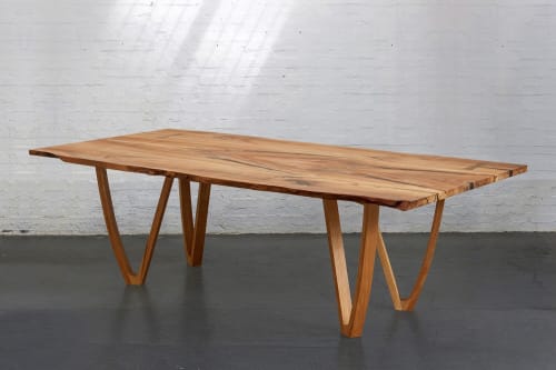 'Harp Leg' Book-Matched Scottish Elm Table. Jonathan Field. | Coffee Table in Tables by Jonathan Field
