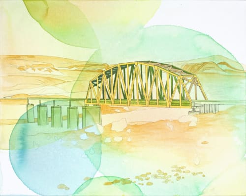 Wanderlust 03 (Bridge) | Oil And Acrylic Painting in Paintings by Elizabeth Gahan