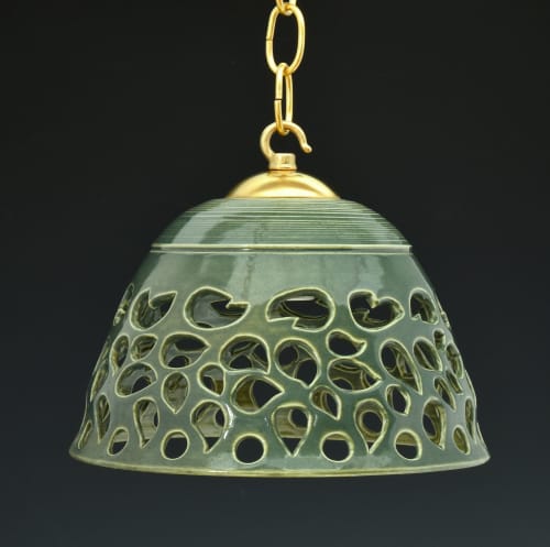 Porcelain hanging pendant lamp 45 | Pendants by Ron Mello Studio Art