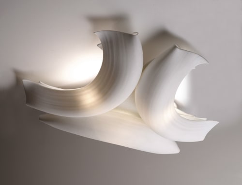 Crescent - cast translucent white porcelain light | Lighting by Margaret O'Rorke