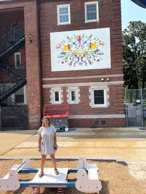 A day in joy | Street Murals by Eirini Linardaki | Chatsworth Avenue School in Larchmont