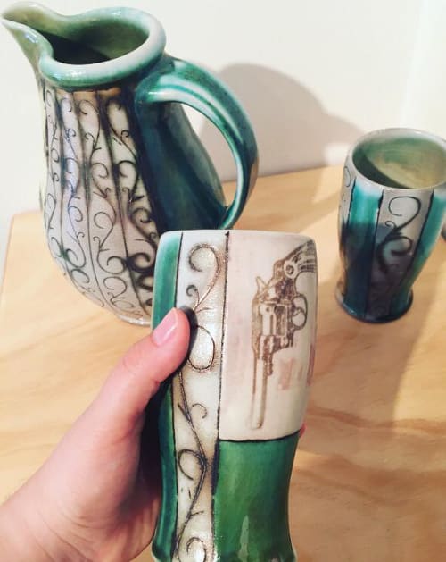 Pitcher and tumblers | Tableware by Elemental Artworks - handmade pottery by Rena Hamilton