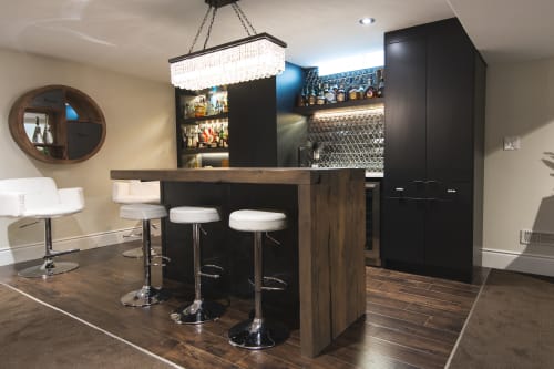 Box Joint Waterfall Bar | Furniture by Michael Difazio Reclaim Artistry | Private Residence - Windsor, ON in Windsor