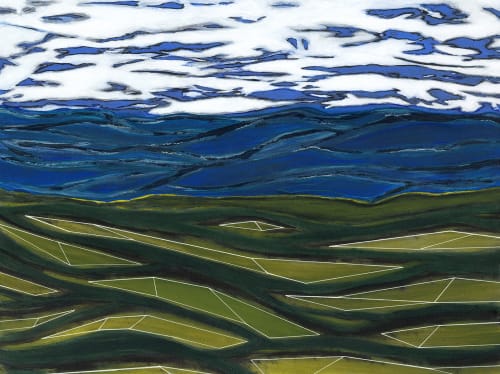 Blue Foothills | Oil And Acrylic Painting in Paintings by Leilani Norman Art & Design