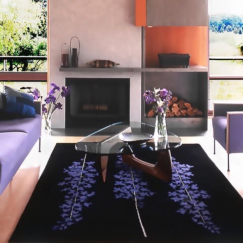 DELPHINIUMS (black and blue) | Area Rug in Rugs by Emma Gardner Design, LLC