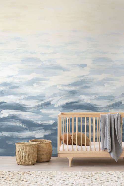 LA Colorscape Wallpaper - Seascape Mural - Blue | Wall Treatments by Emma Hayes