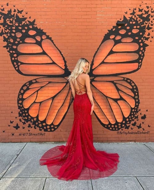 The Selfie Butterfly | Street Murals by Art by Andrea Ehrhardt | Riad in Springfield