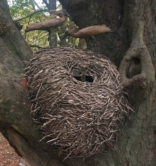 giant bronze nest | Sculptures by Dido Crosby