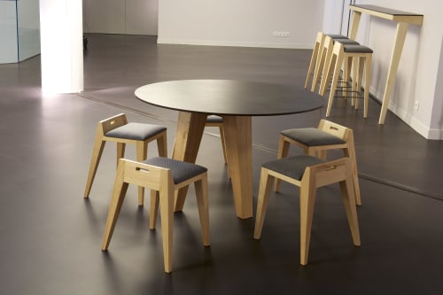 om16.2 stool black ash | Chairs by mjiila design furniture | Centre Bonlieu in Annecy