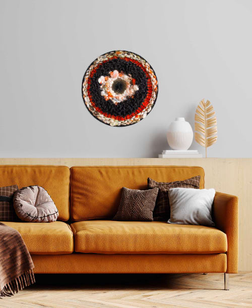 HOPE IN THE DARKNESS | Round Woven Wall Art | Wall Hangings by Melodie Nicolle