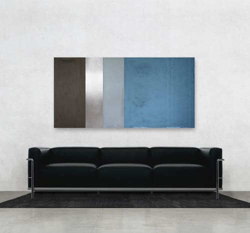 Abstract Painting 'Reflection in Blue' | Paintings by Scott M