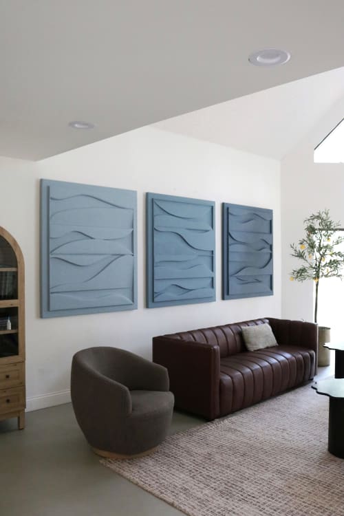 Sculptural Textured Art inspired by Water | Mixed Media by Blank Space Studios