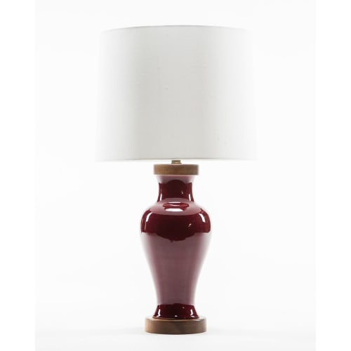 Gabrielle and Legacy Scarlett Porcelain Lamp in Pinot Red | Table Lamp in Lamps by Lawrence & Scott